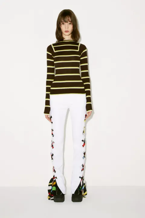 Stripe-Jacquard Wool Sweater