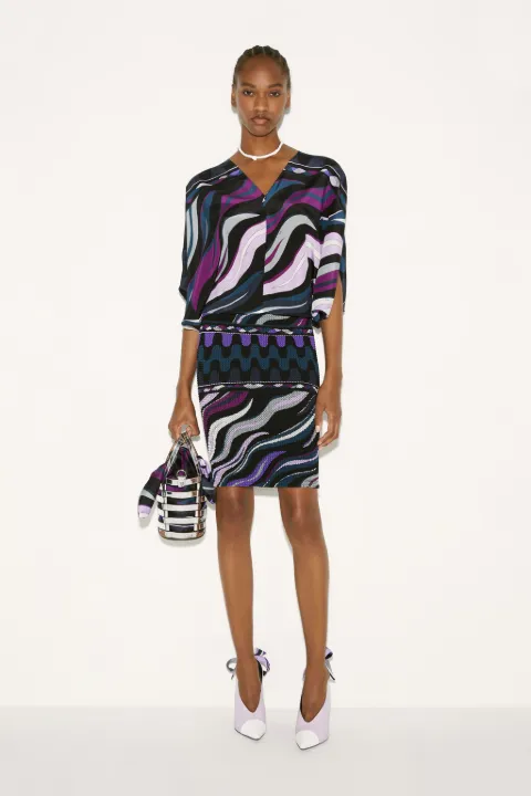 Fiamme-Print Dress