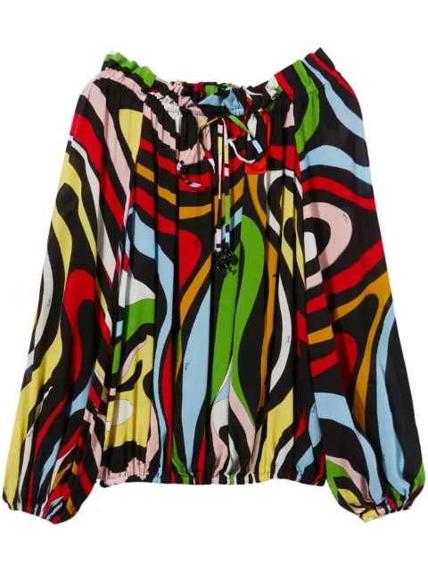 PUCCI abstract-print off-shoulder blouse 