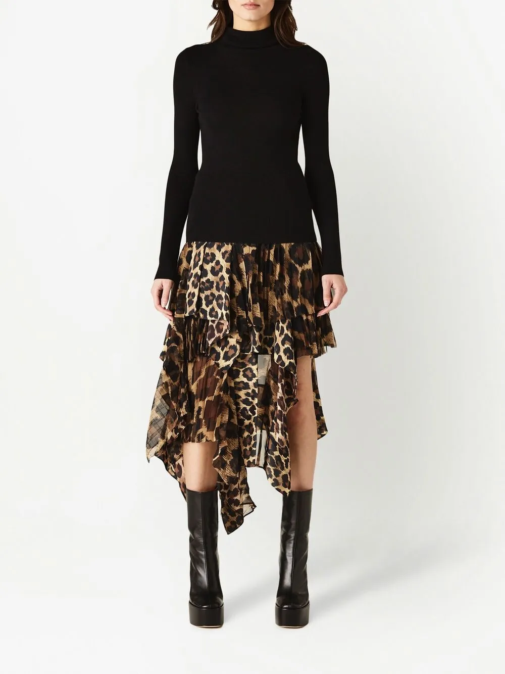 Sacai Rok met luipaardprint - Bruin