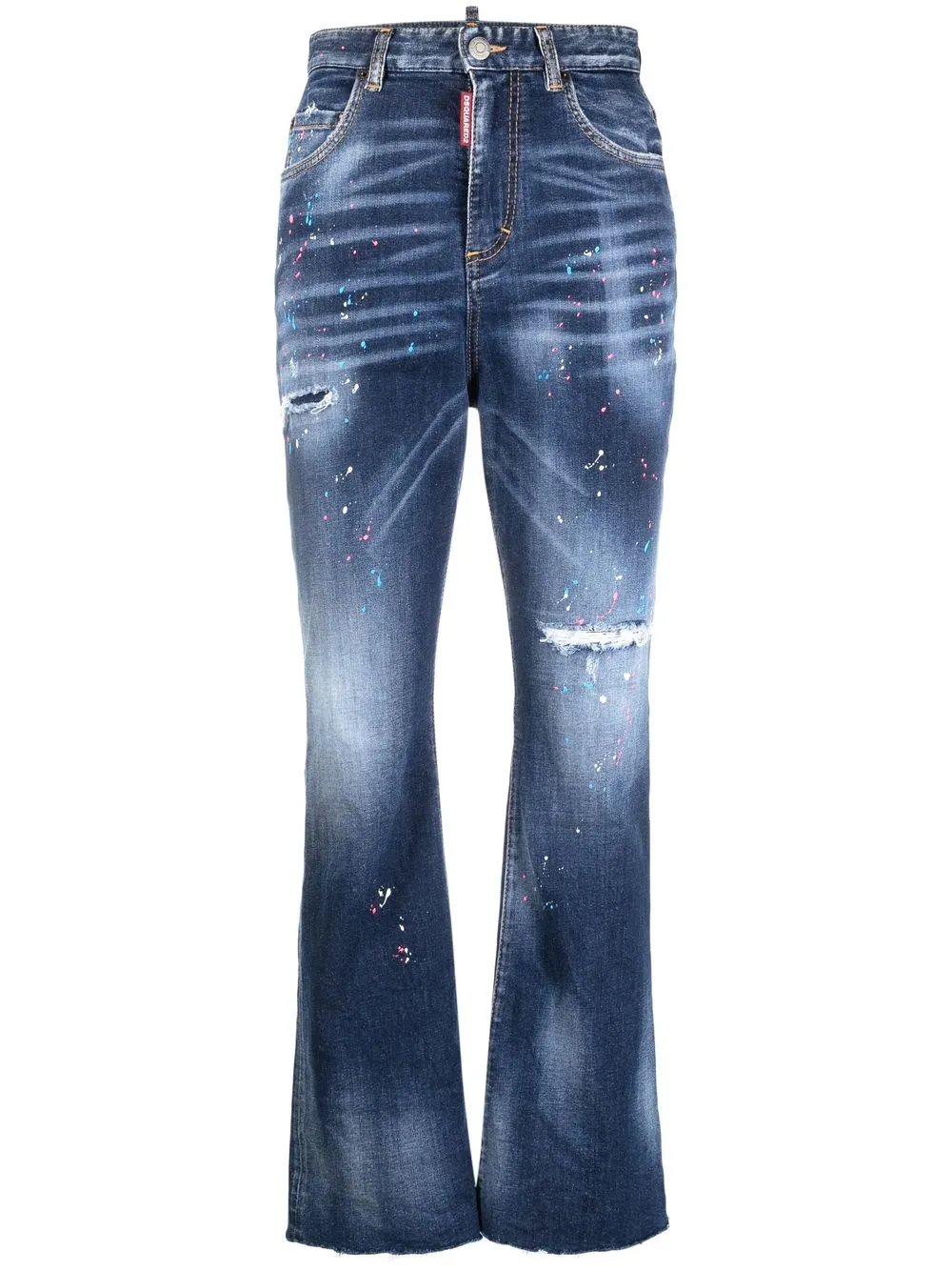 

Dsquared2 jeans acampanados con efecto envejecido - Azul