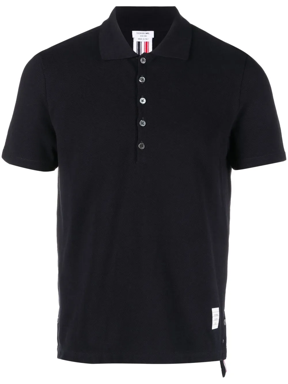 

Thom Browne signature-stripe detail polo shirt - Blue