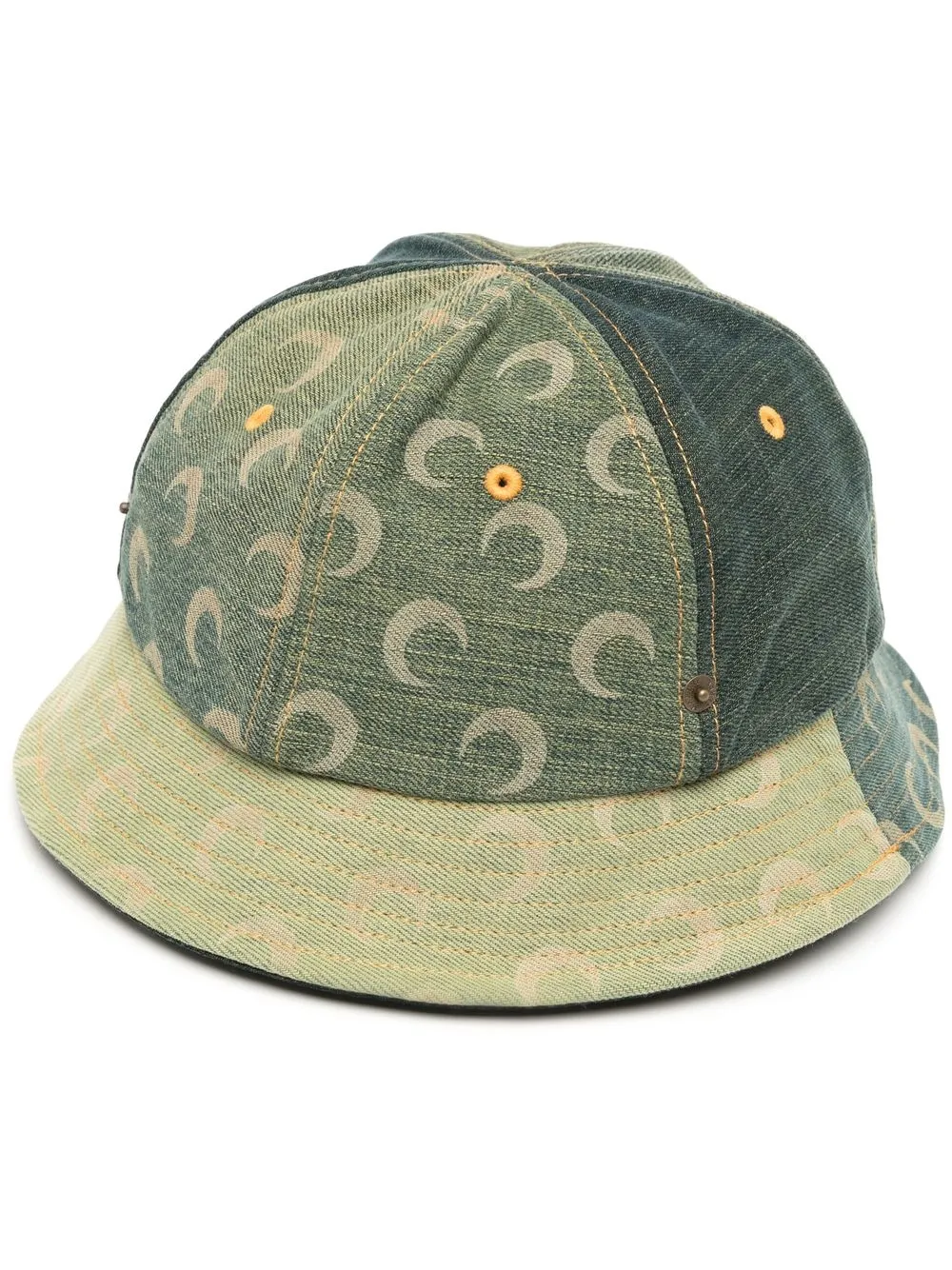 

Marine Serre Crescent Moon-print panelled bucket hat - Green