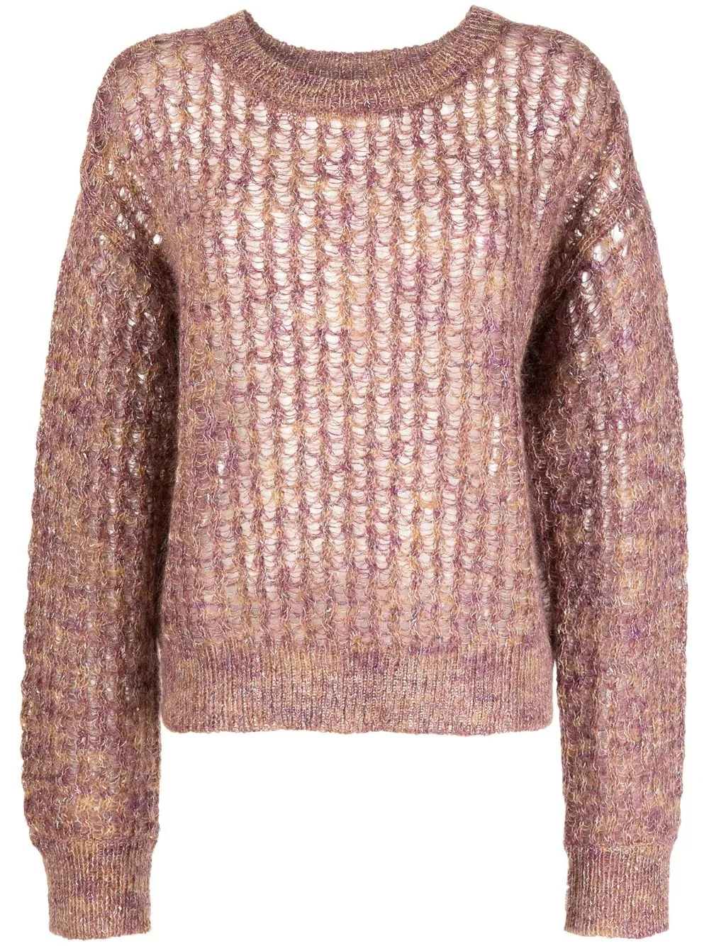 

tout a coup open-knit crew neck jumper - Purple