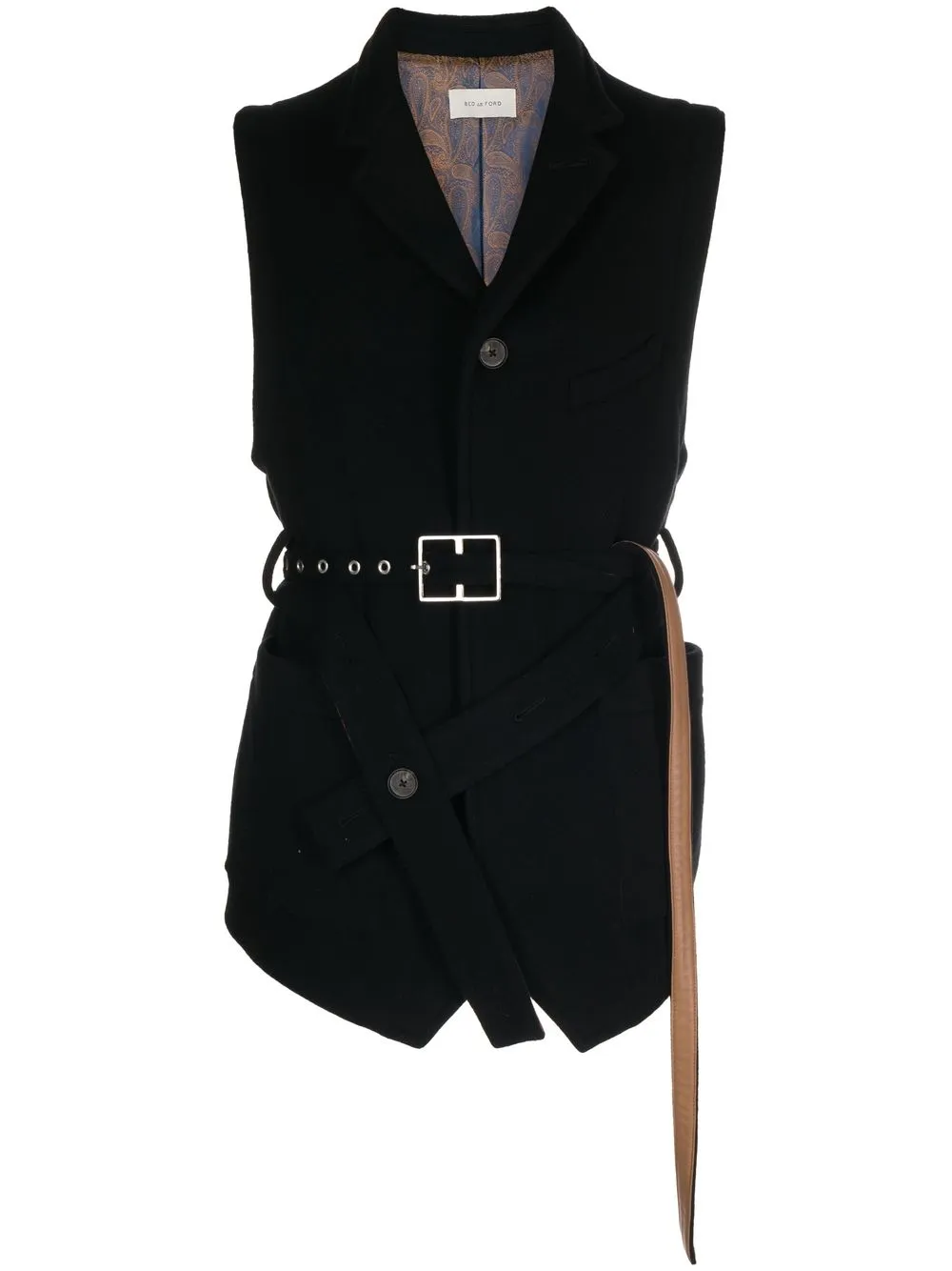 

Bed J.W. Ford belted single-breasted wool gilet - Black