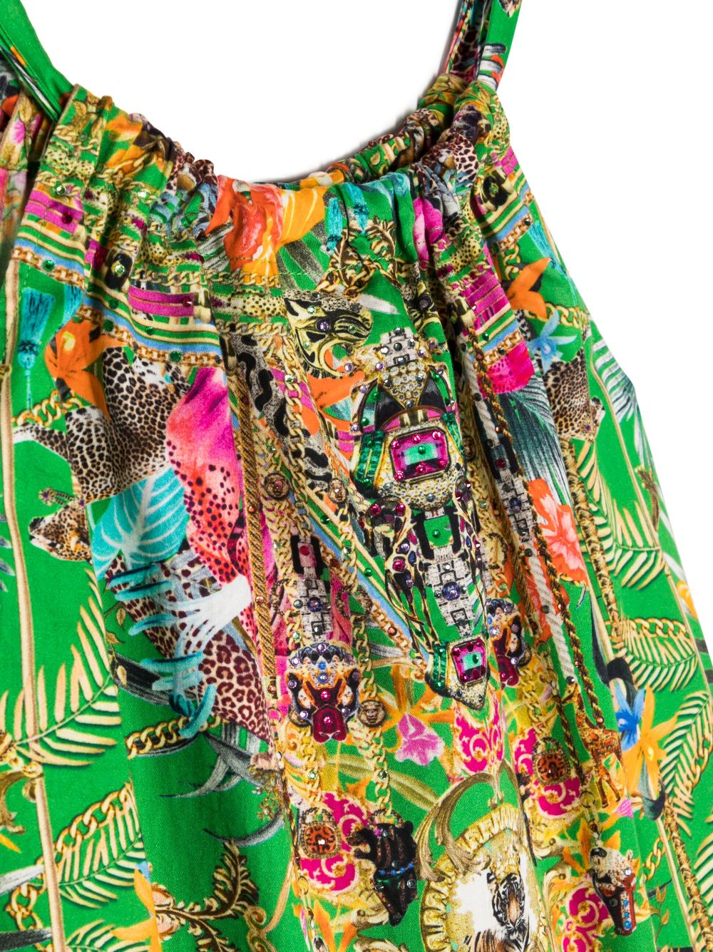 Shop Camilla Graphic-print Cotton Dress In Green