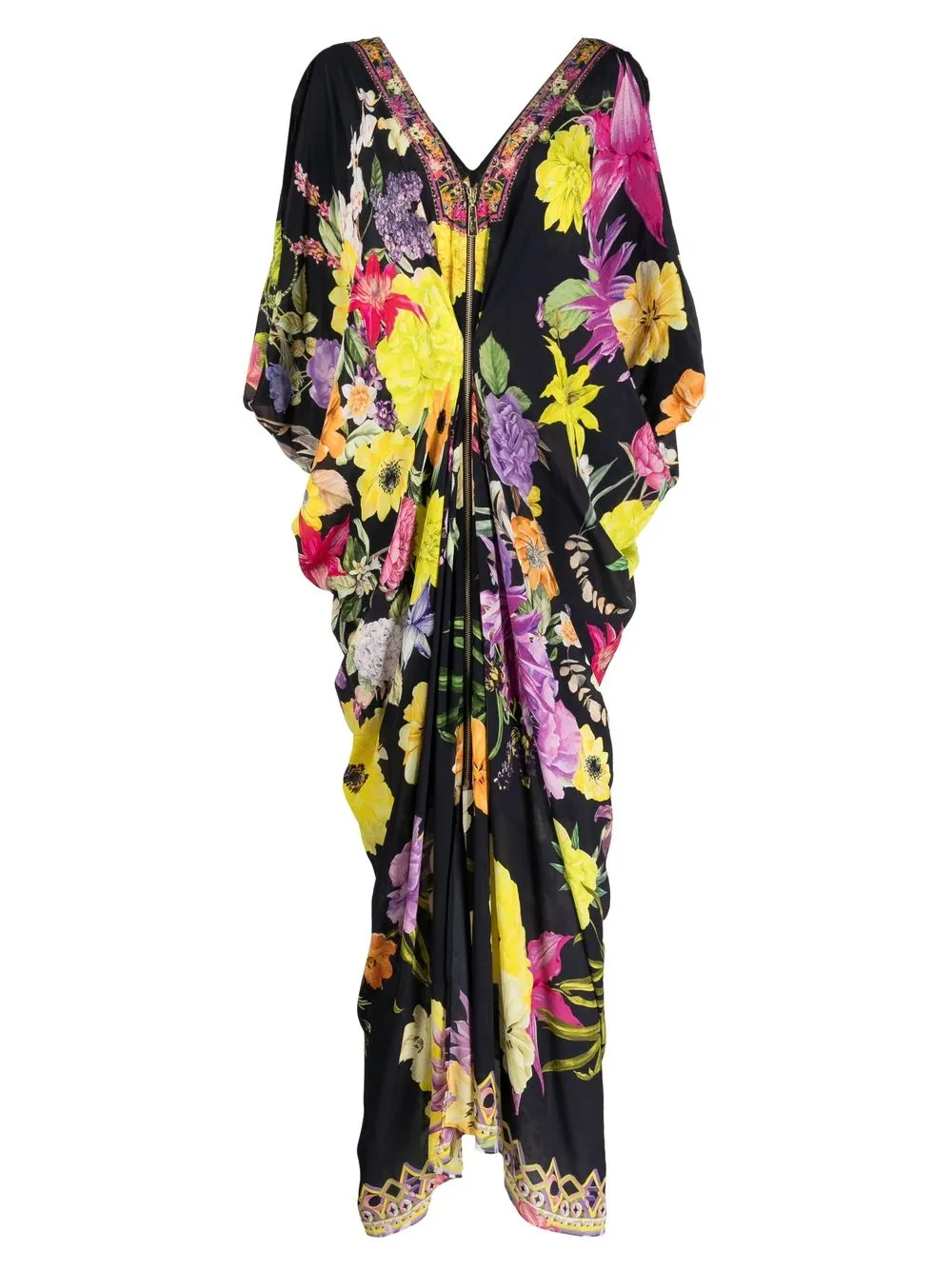 

Camilla floral-print kaftan dress - Azul