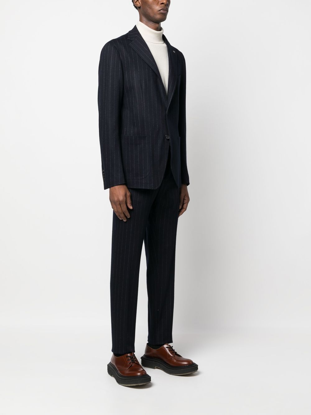 pinstripe suit shoes