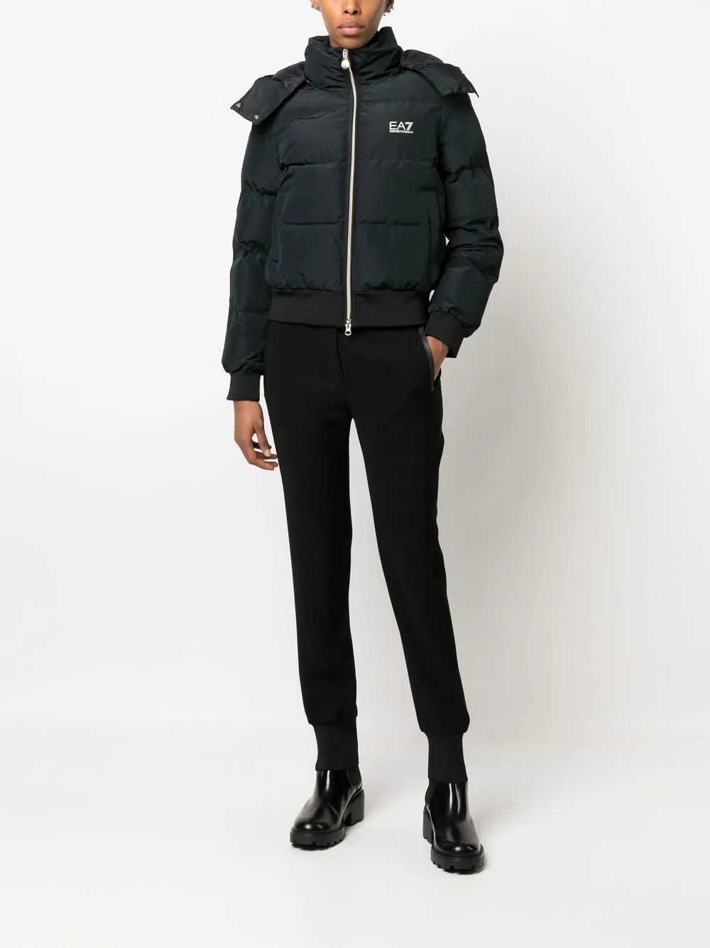 Emporio Armani High waist broek - Zwart