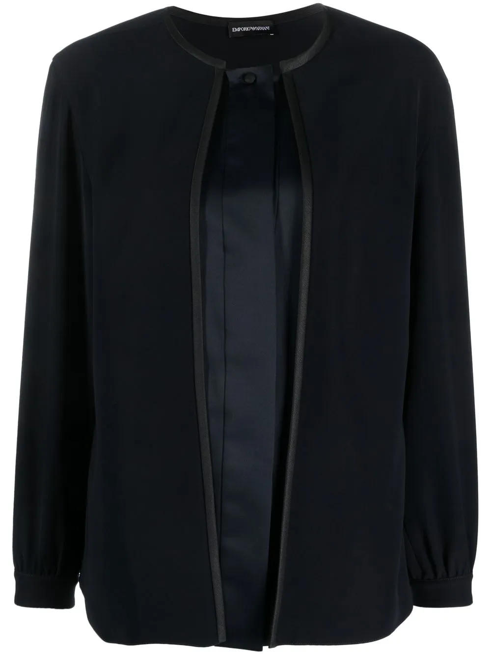 

Emporio Armani chamarra con panel de satén - Azul