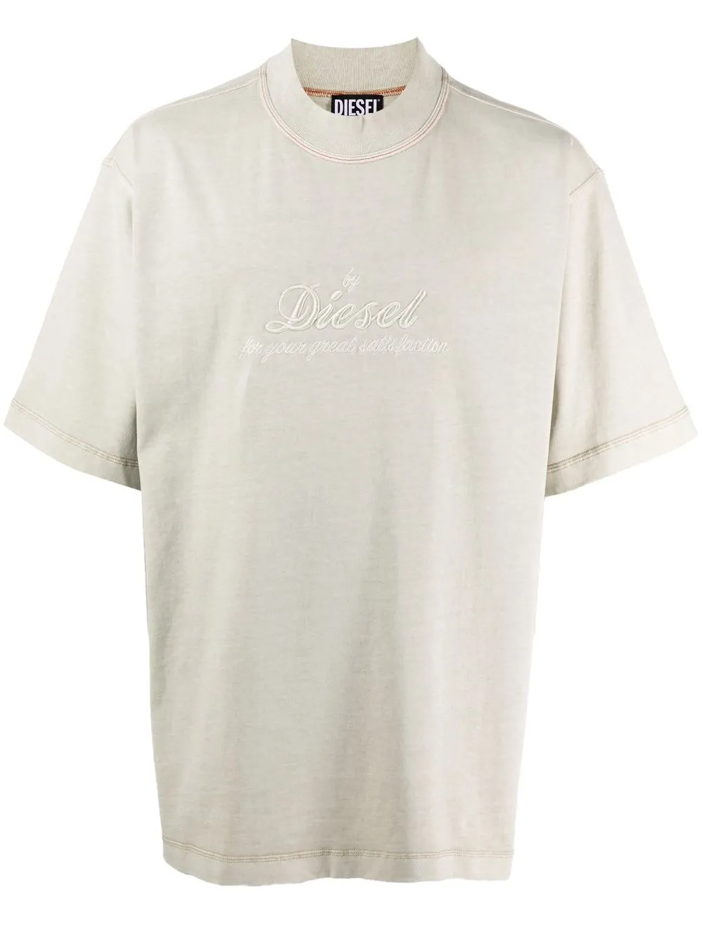 

Diesel logo-embroidered oversized T-shirt - Neutrals