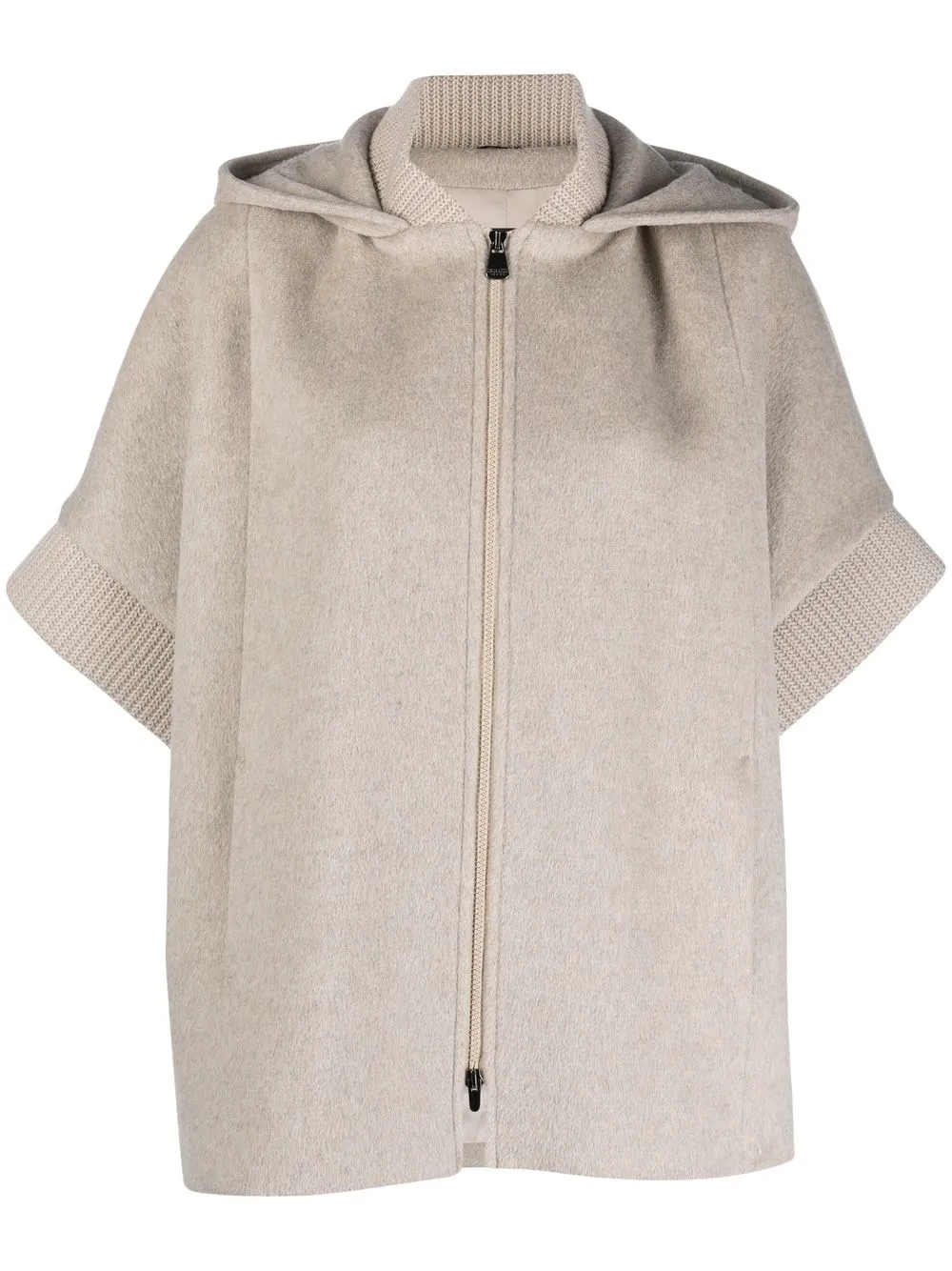 

Cinzia Rocca short-sleeve knitted hoodie - Neutrals