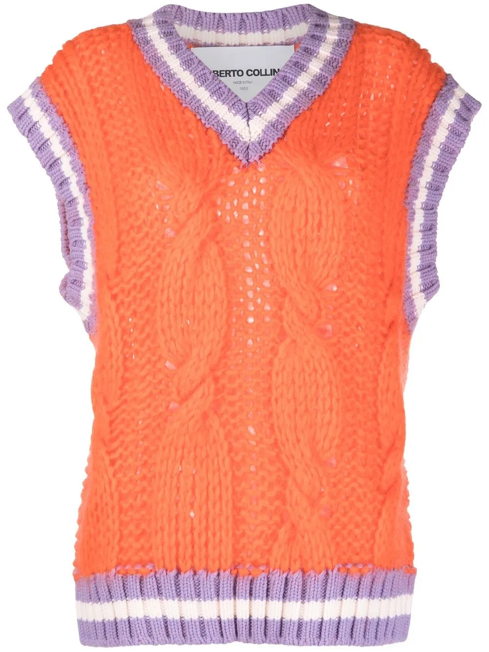 

Roberto Collina cable-knit vest - Orange