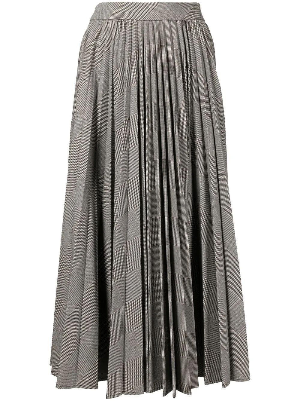 

TWINSET pleated check-print midi skirt - Grey