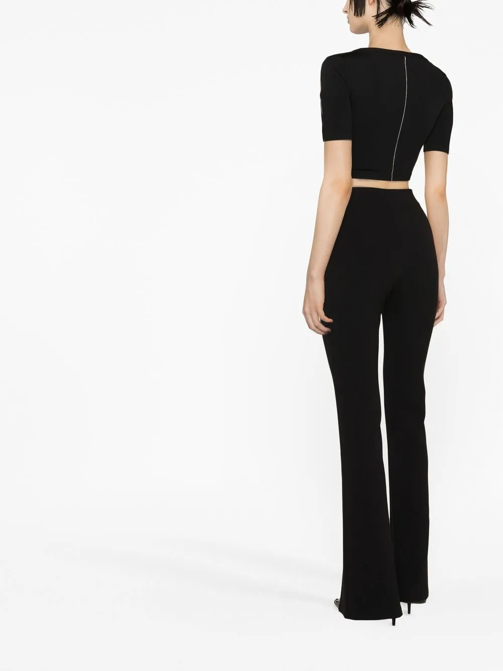 Amen Slit High-waisted Trousers In Black