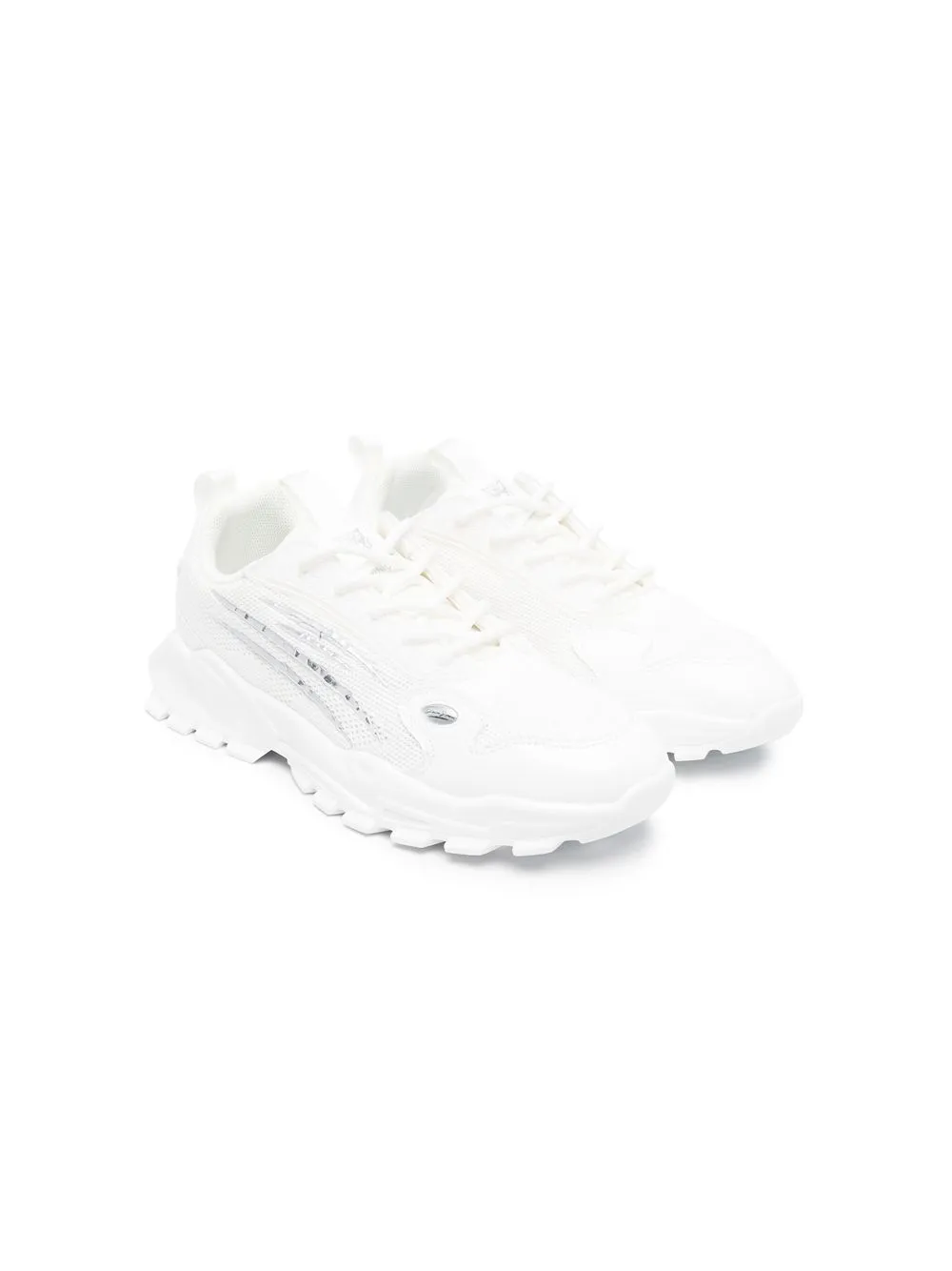 

Philipp Plein Junior tenis con agujetas - Blanco