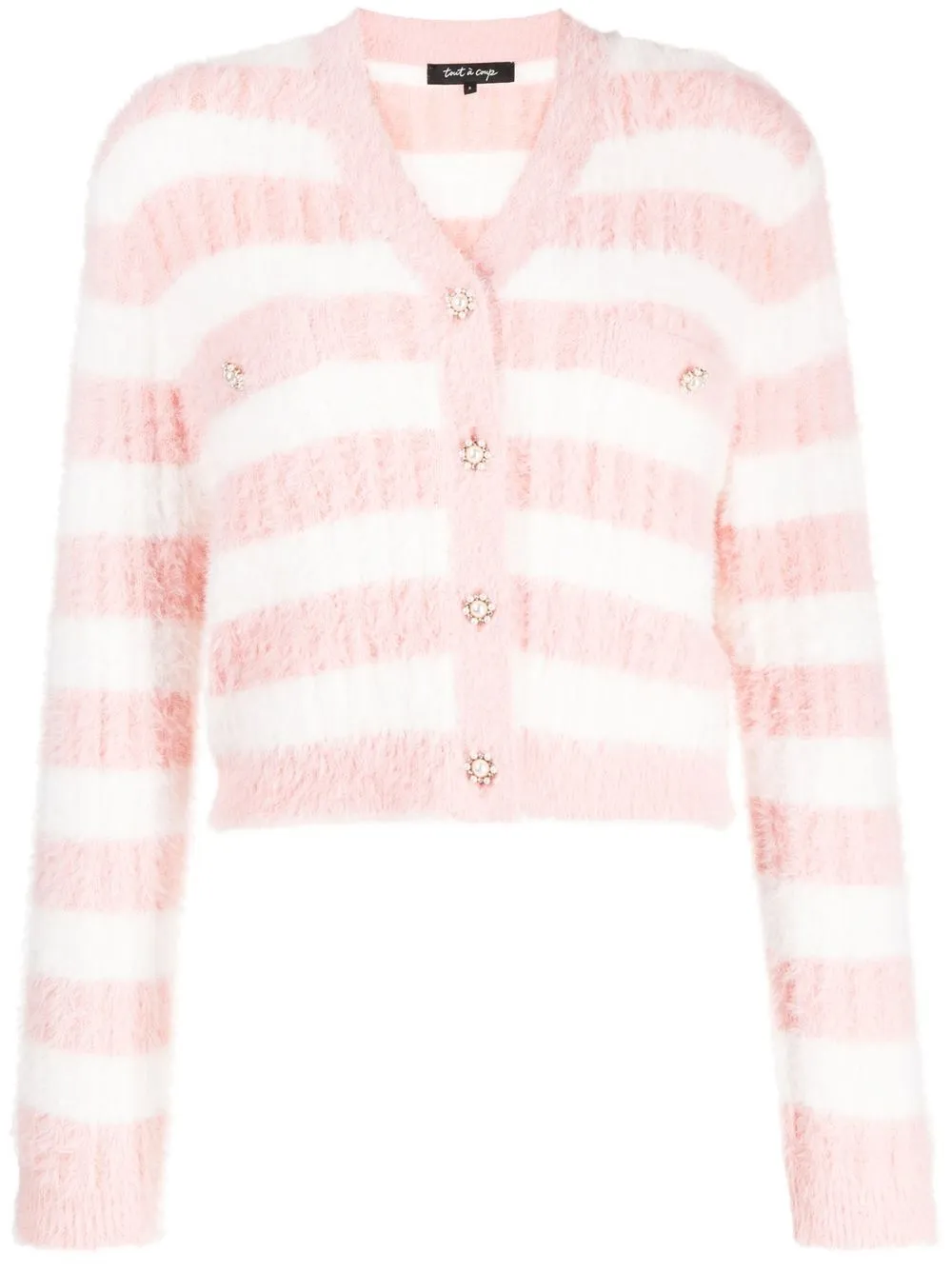 

tout a coup stripe ribbed-knit top - Pink