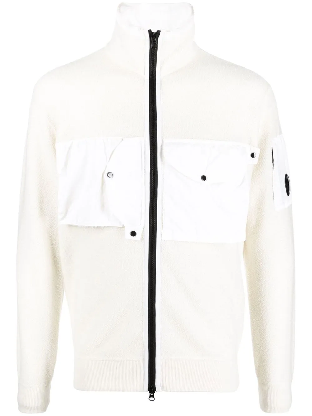 

C.P. Company Lens-detail fleece jacket - White