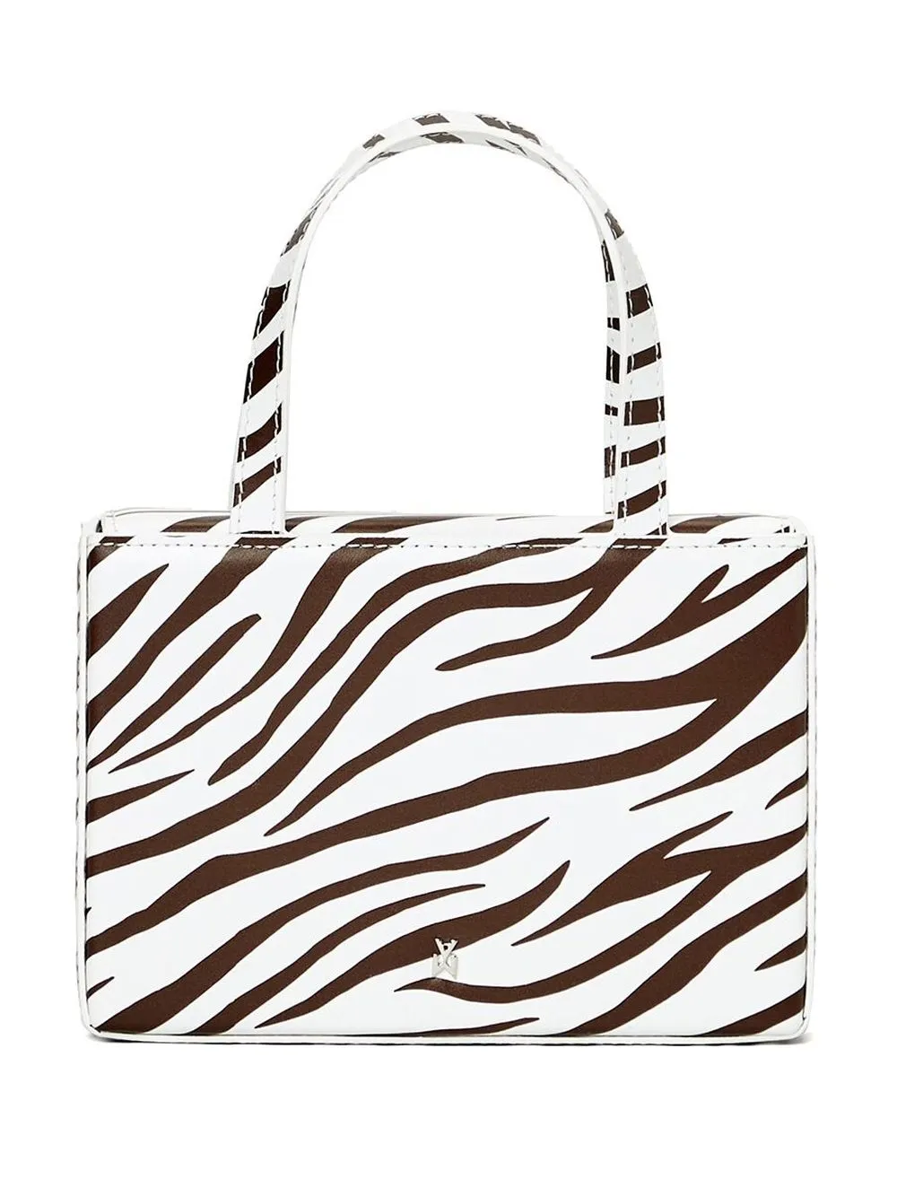 

Amina Muaddi leather zebra-print mini bag - White
