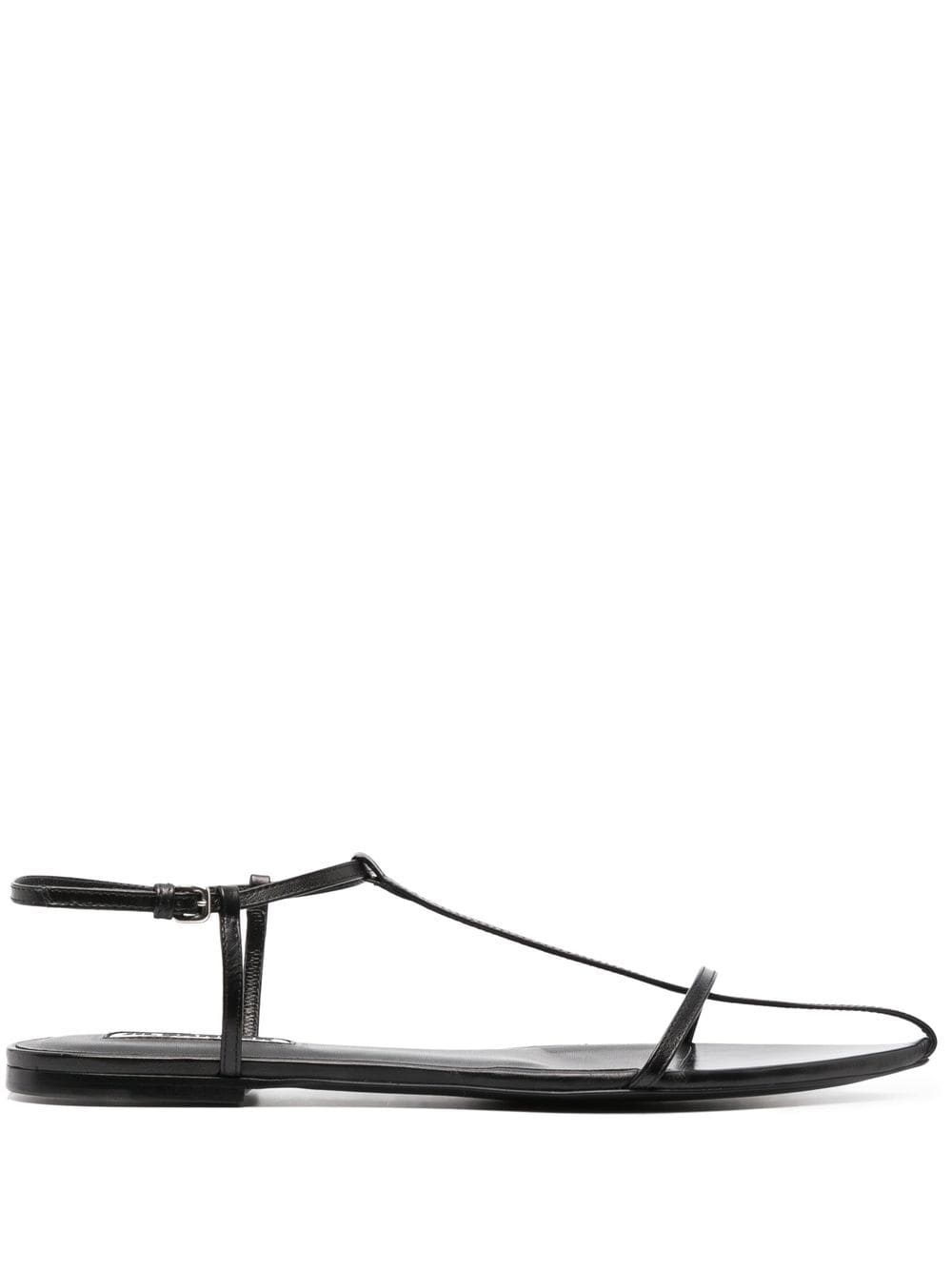 Shop Jil Sander Thong Ankle-strap Sandals In Black