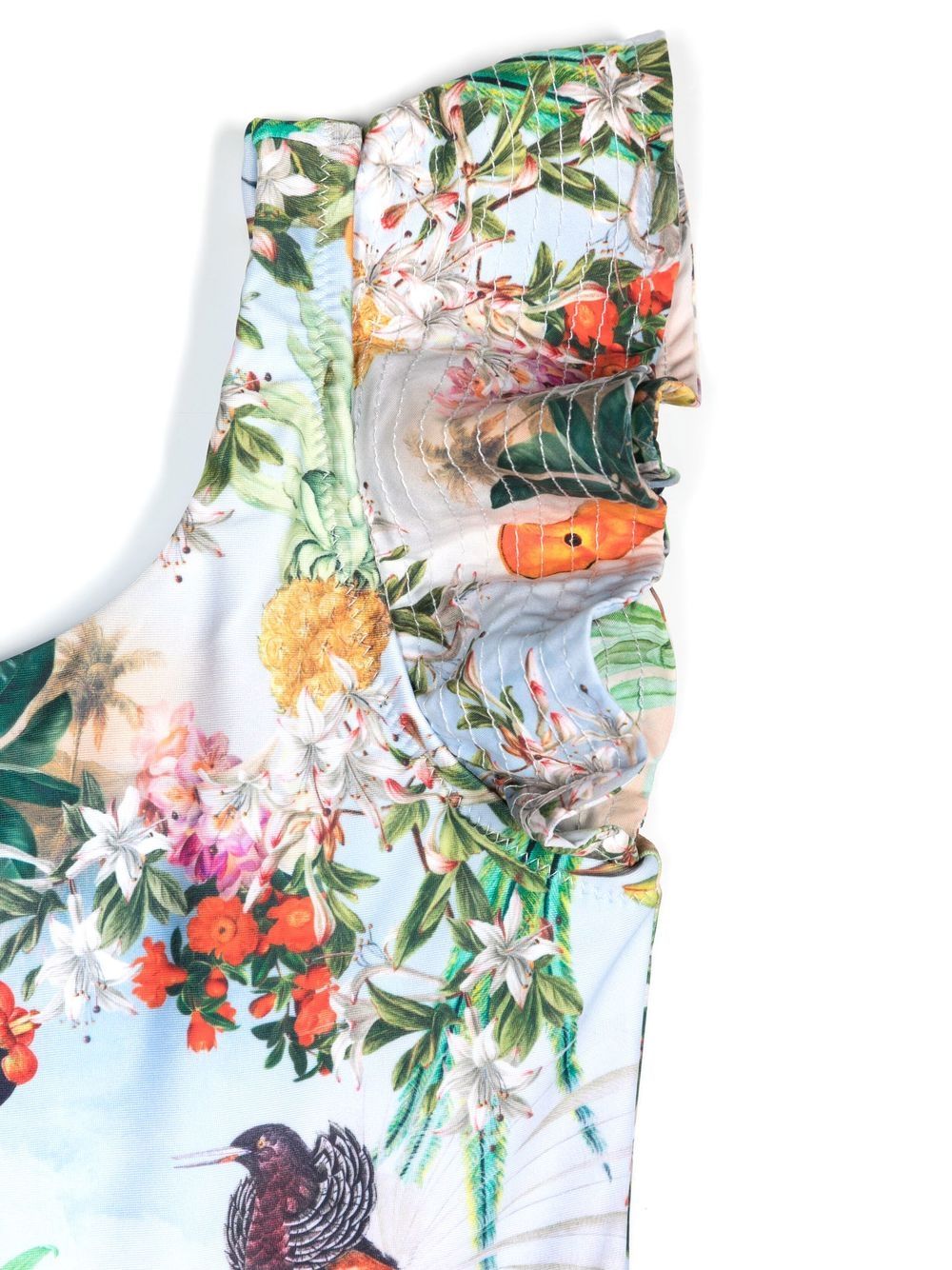 Molo Tropical art-print Ruffle Swimsuit - Farfetch