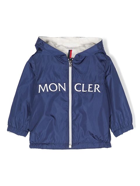 Moncler Enfant جاكيت بهودي وطبعة شعار الماركة