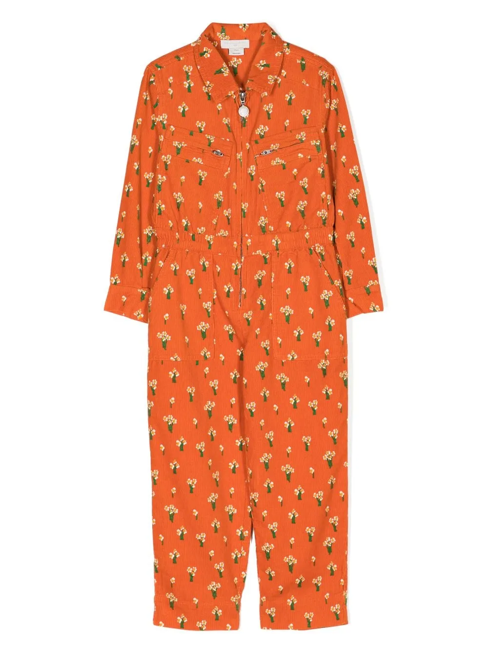 

Stella McCartney Kids floral-print corduroy jumpsuit - Orange