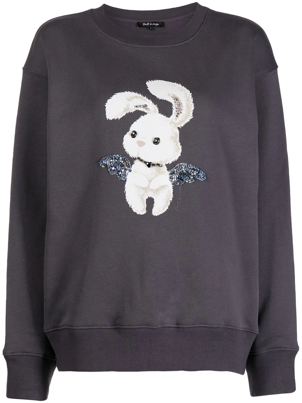 

tout a coup graphic-print pullover sweatshirt - Grey