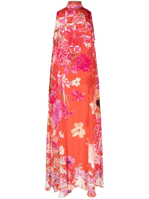 floral-print high neck maxi dress