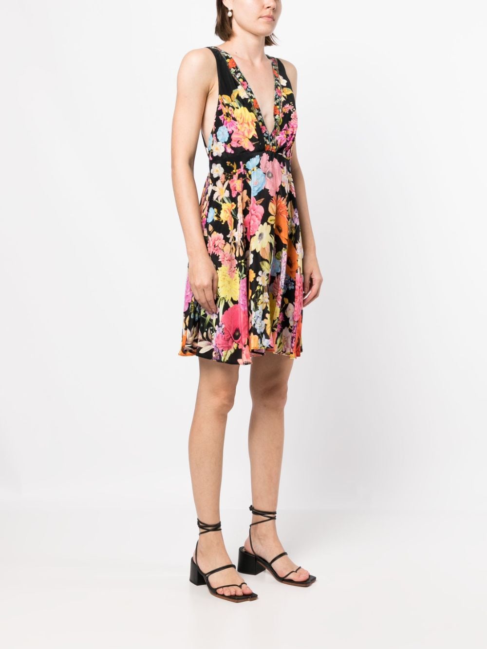 Camilla floral-print Gathered Silk Dress - Farfetch