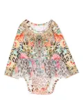 Camilla graphic-print cotton body - Brown