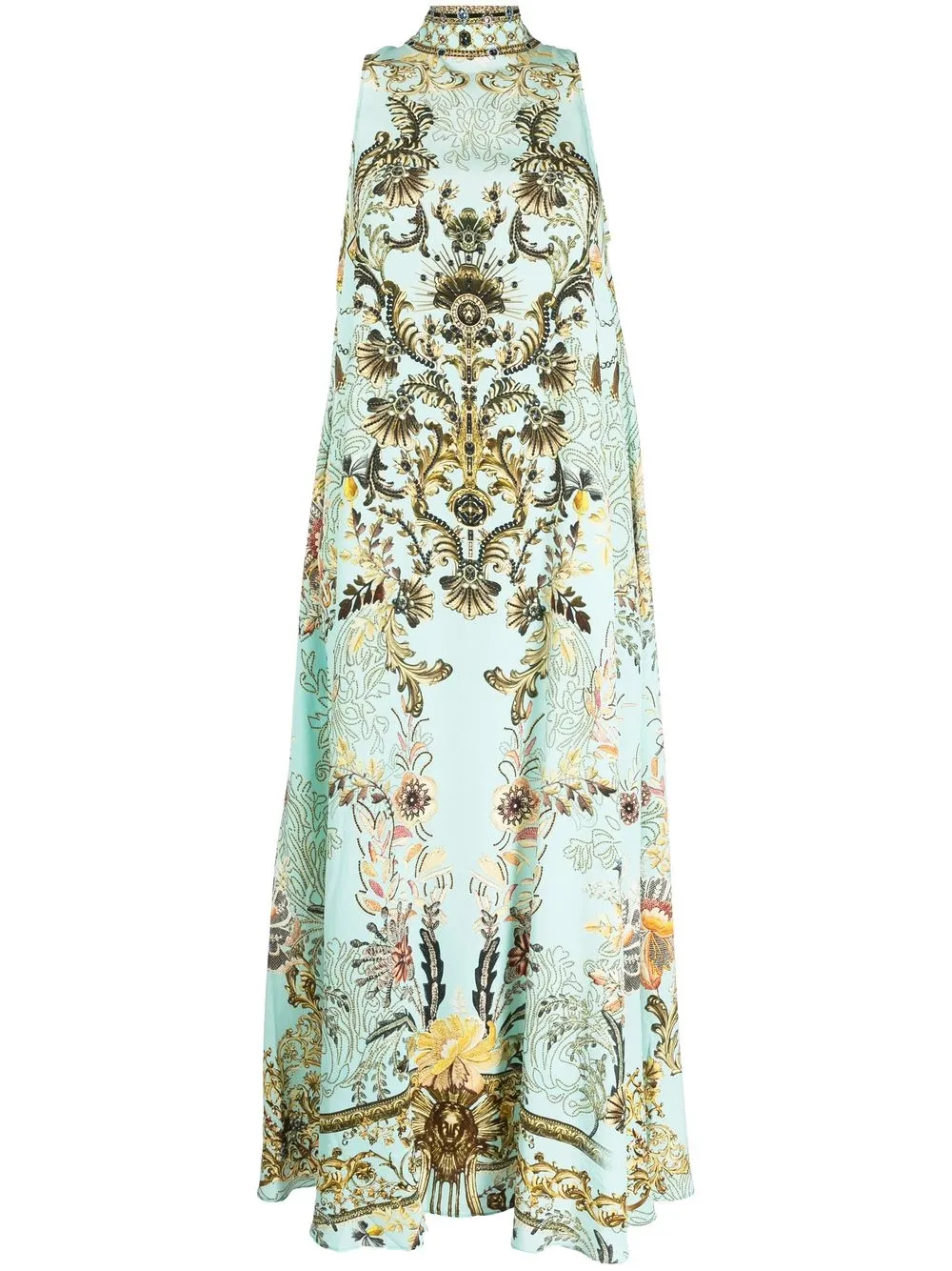 

Camilla graphic-print high neck maxi dress - Green