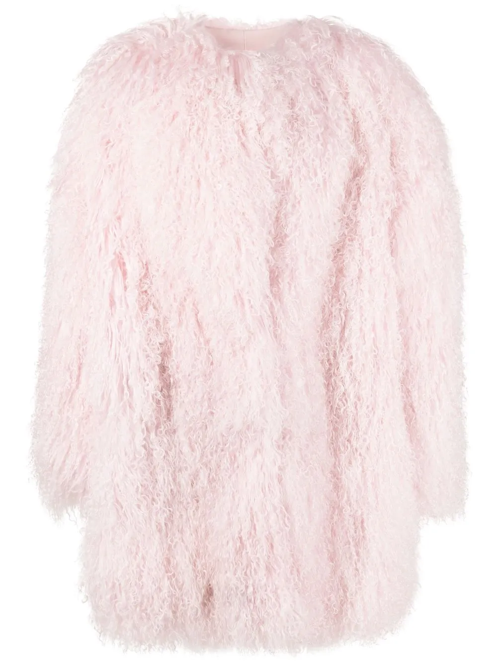 

Magda Butrym shag shearling long coat - Pink