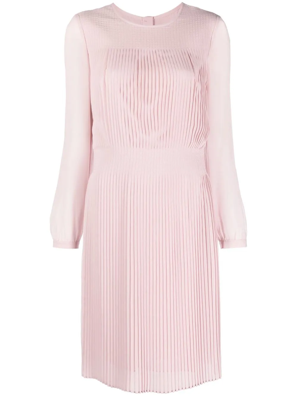 

Emporio Armani vestido midi plisado - Rosado