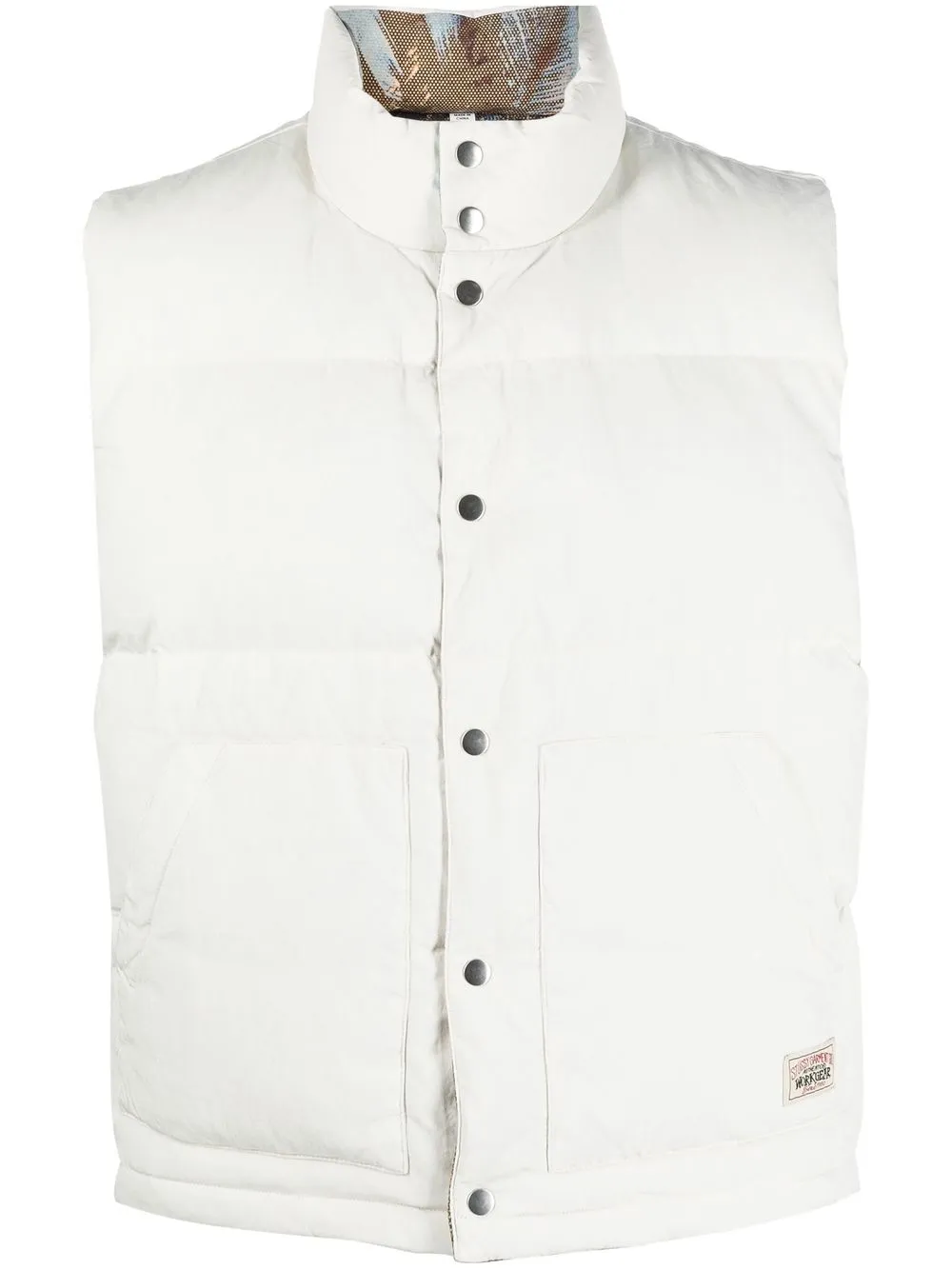 

Stüssy padded high-neck gilet - White