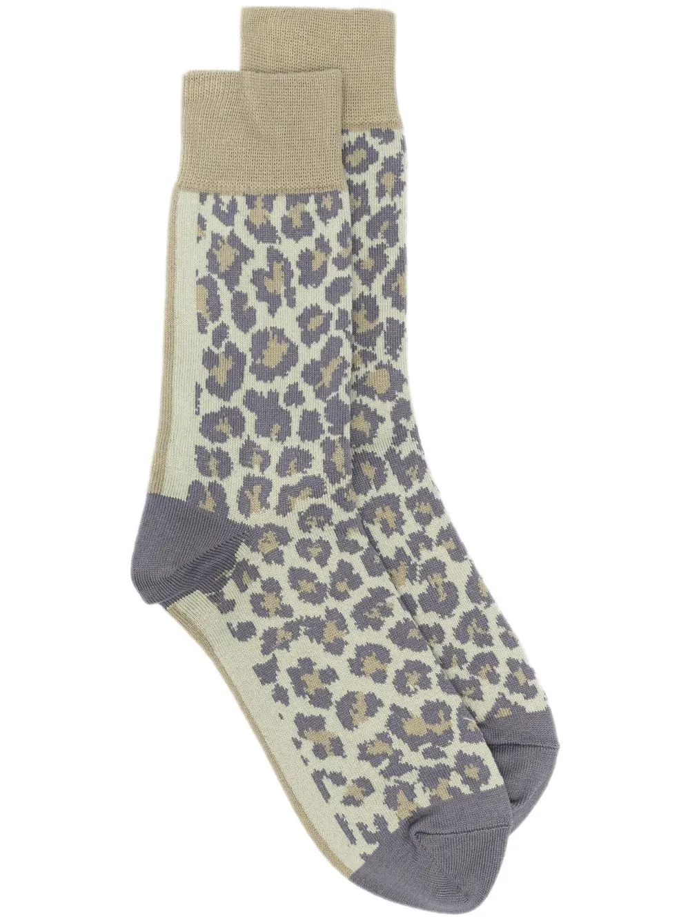 

sacai calcetines con estampado de leopardo - Verde