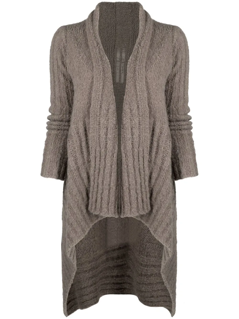 

Rick Owens ribbed-finish asymmetric cardigan - Grey