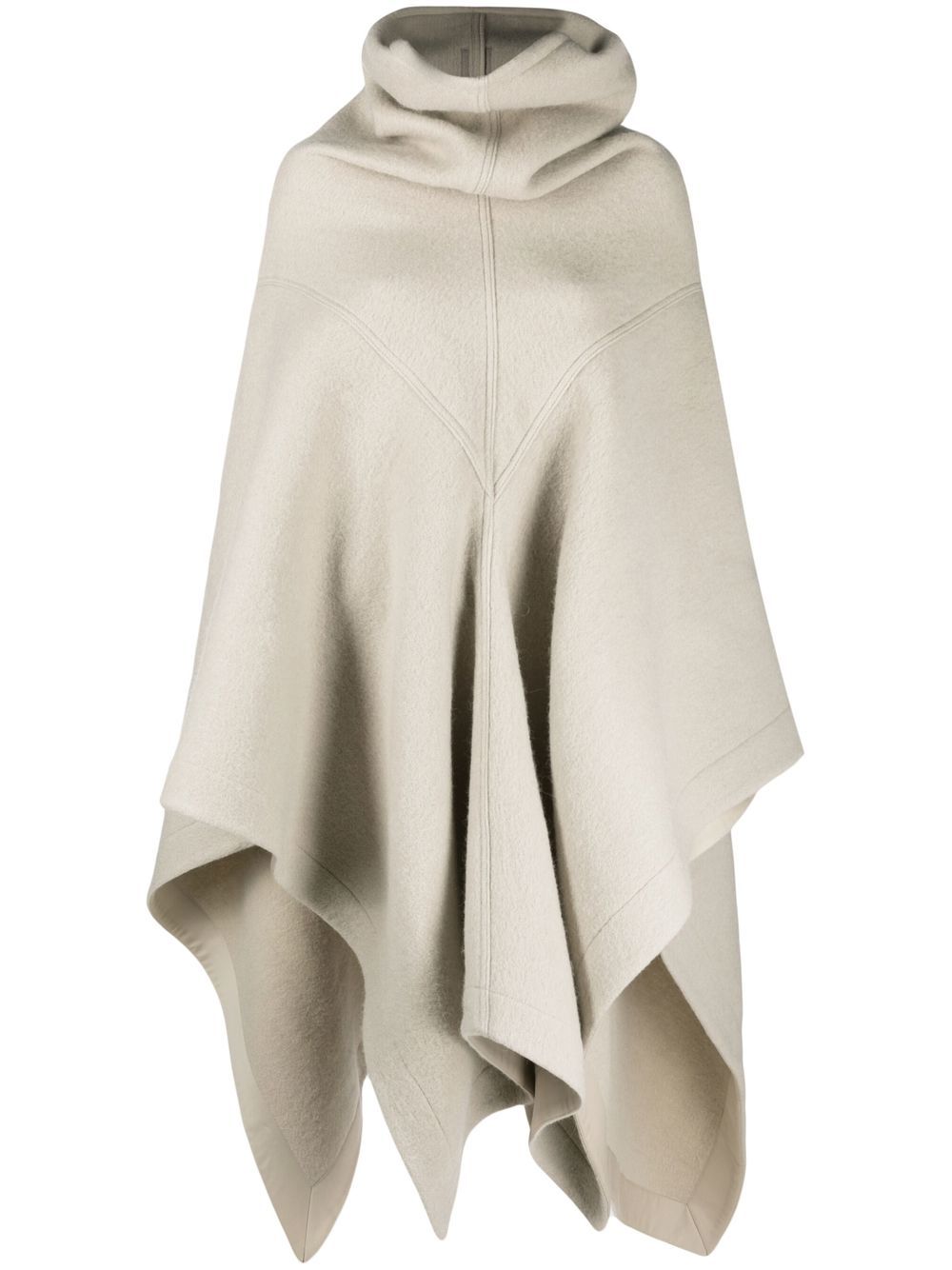 

Rick Owens funnel-neck mid-length cape - Neutrals