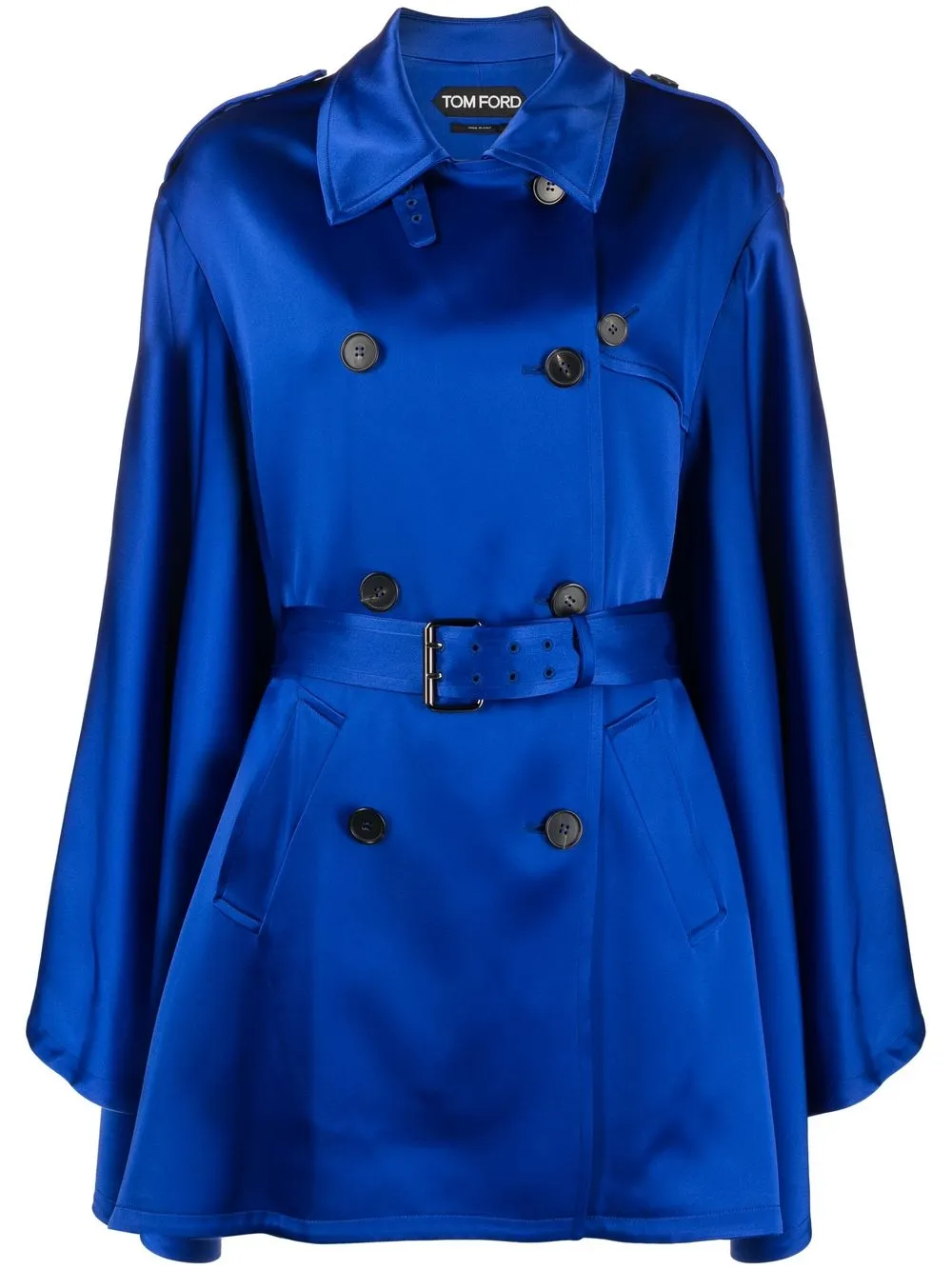 

TOM FORD double-breasted belted trench coat - Blue