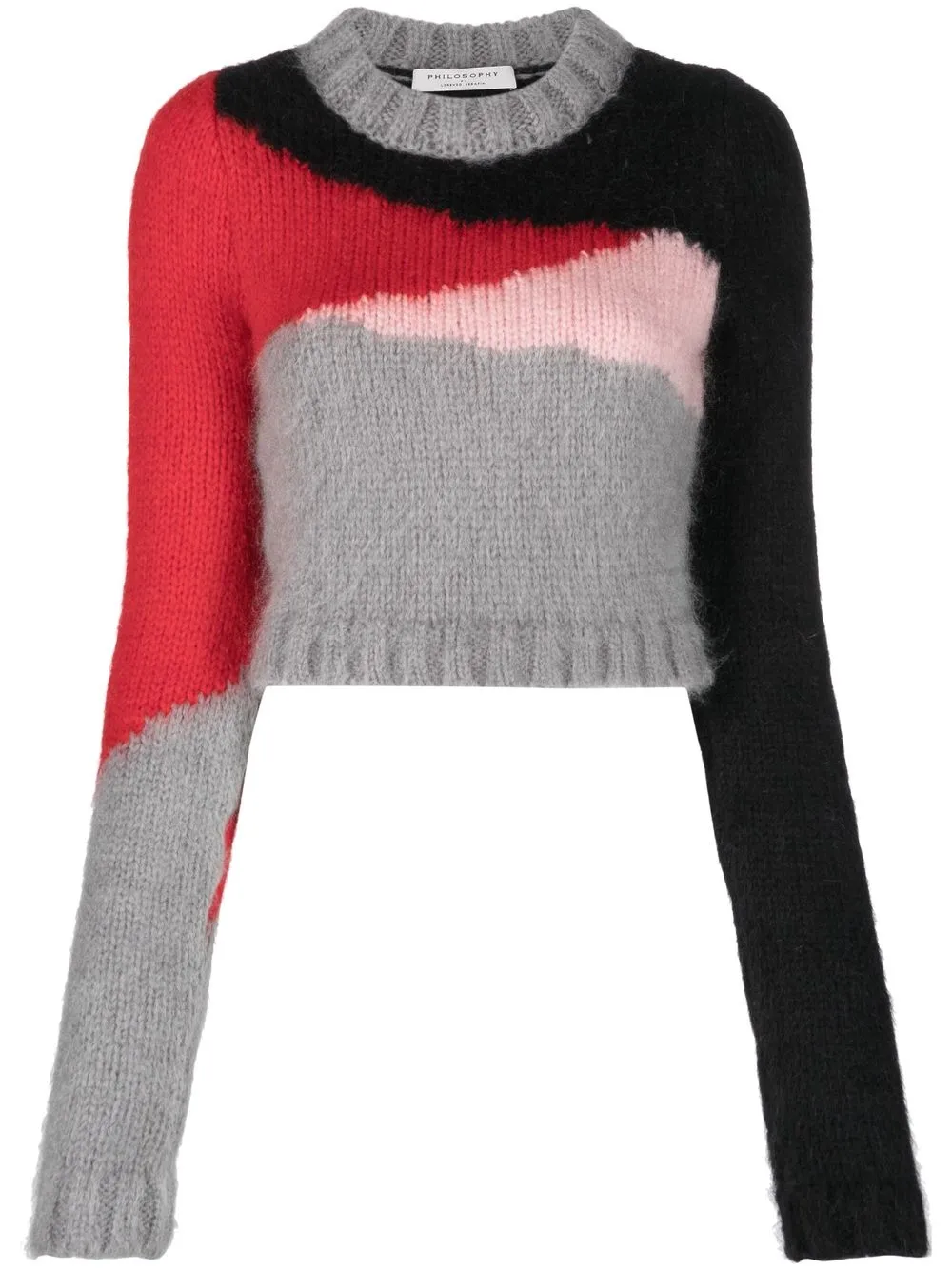 cropped colour-block jumper