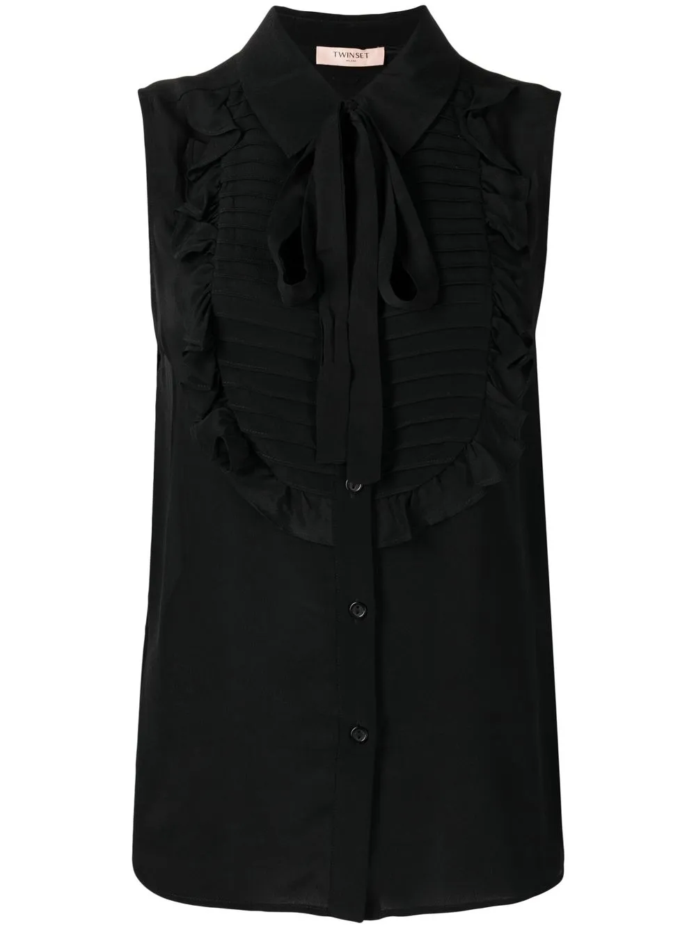 

TWINSET ruffle-trimmed sleeveless shirt - Black