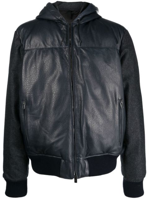 Tagliatore contrast-panel hooded bomber jacket Men