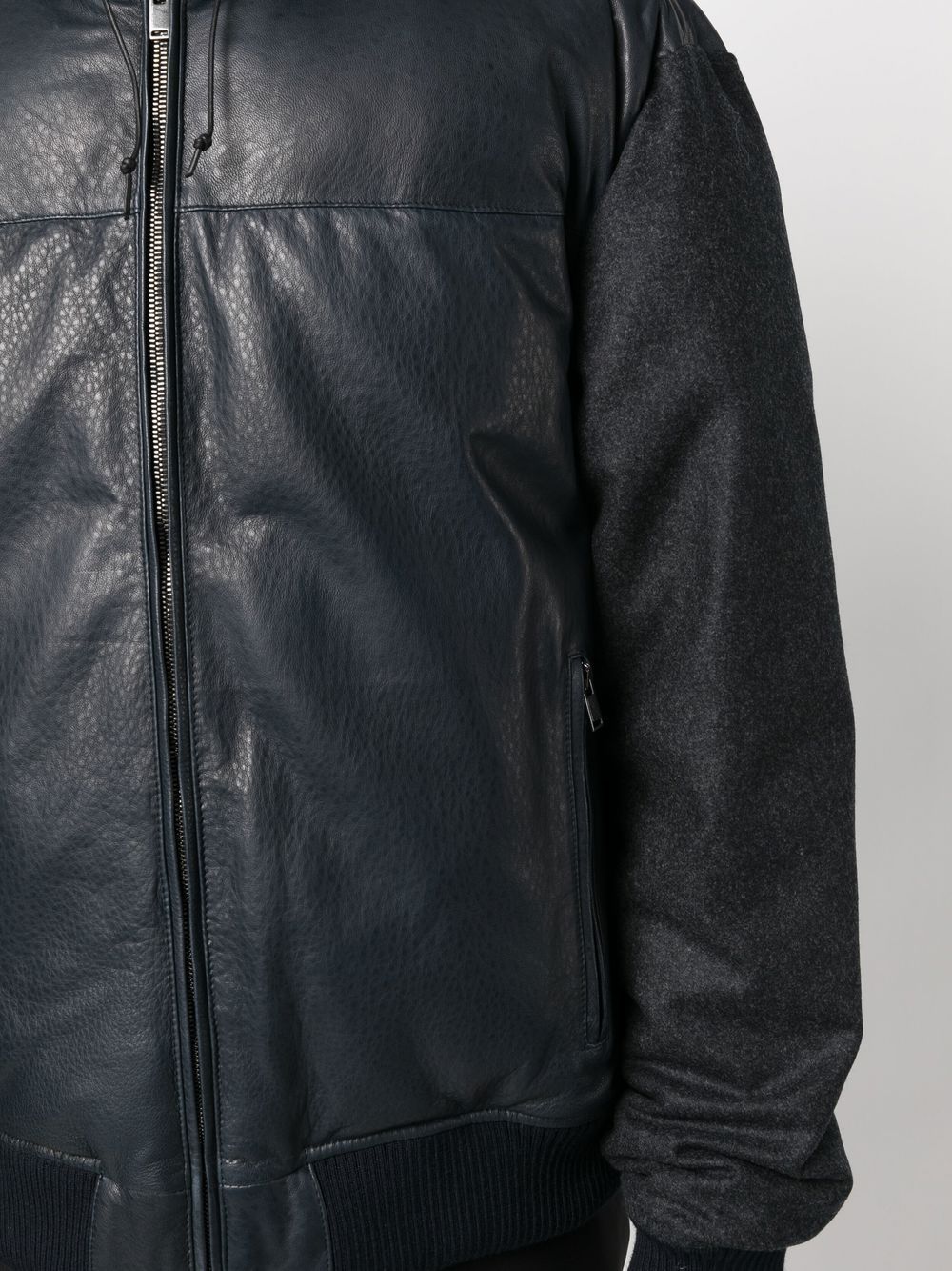 Tagliatore contrast-panel hooded bomber jacket Men