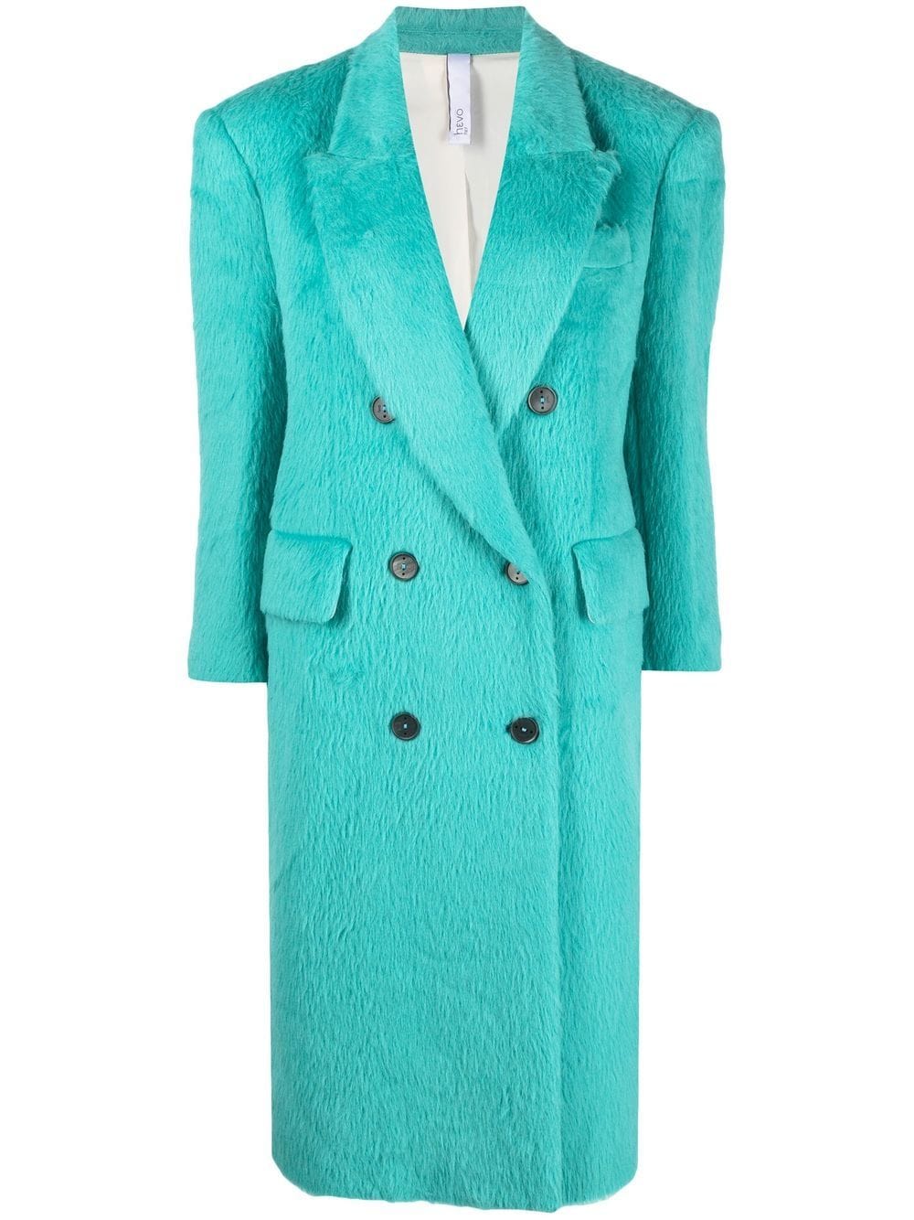 Hevo Double-breasted Tailored Coat In Blue