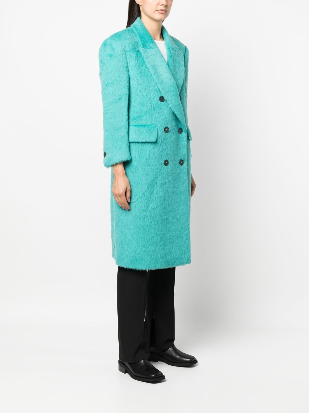 Shop Hevo Double-breasted Tailored Coat In Blue