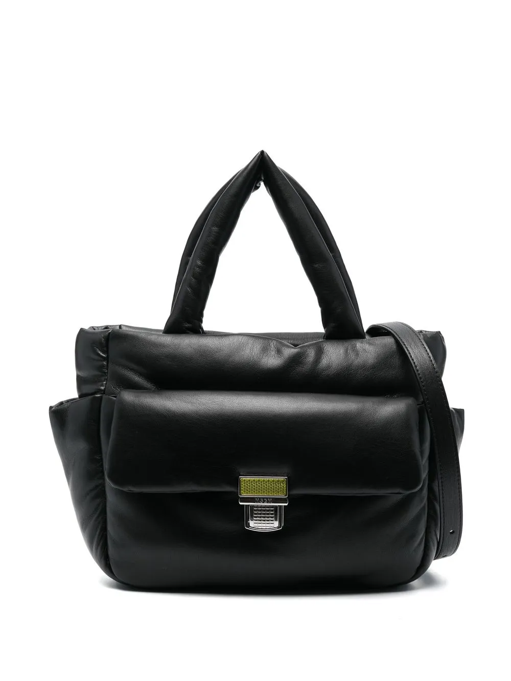

MSGM padded leather tote bag - Black