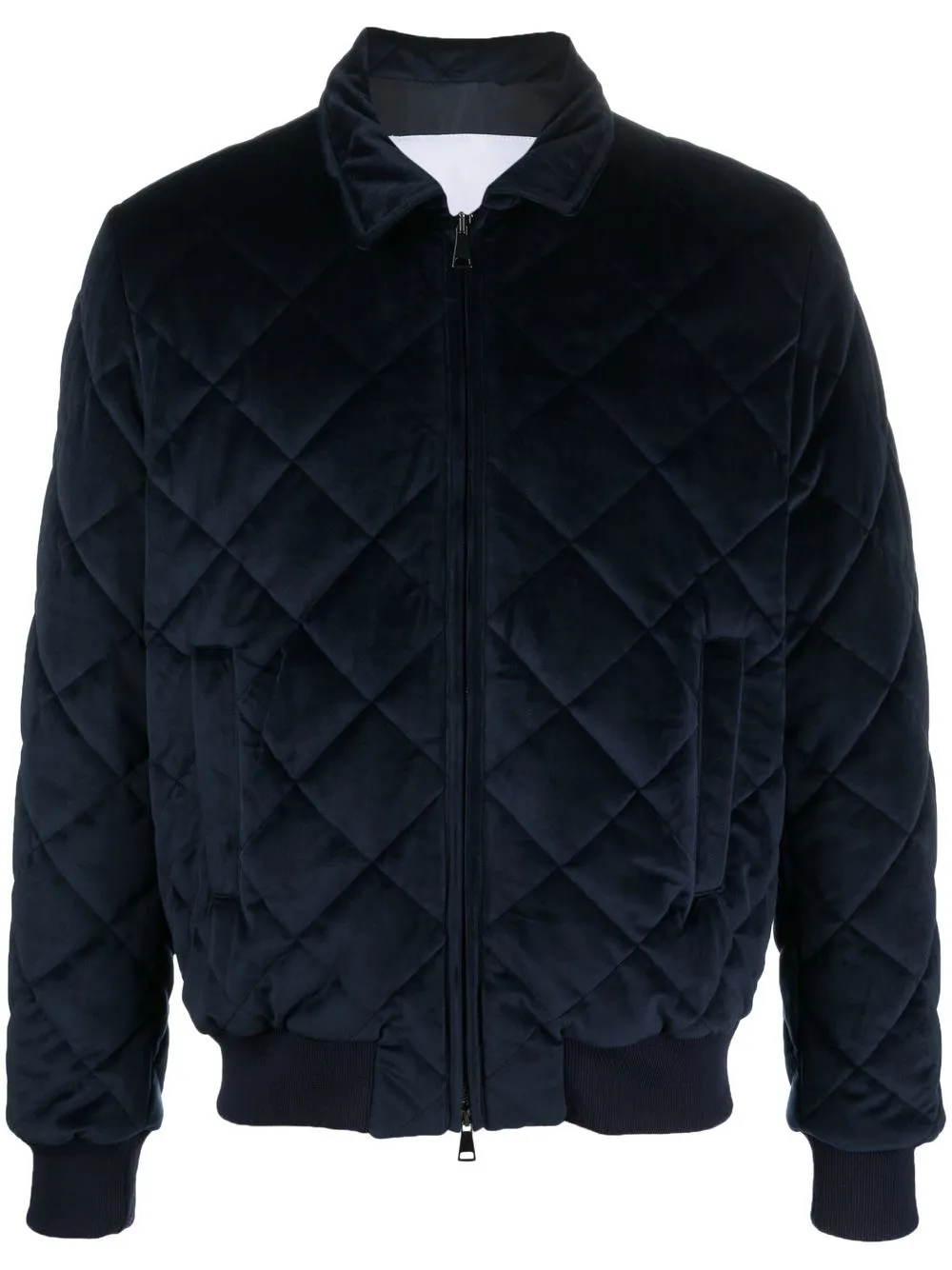 

Costumein quilted velvet-finish bomber jacket - Blue