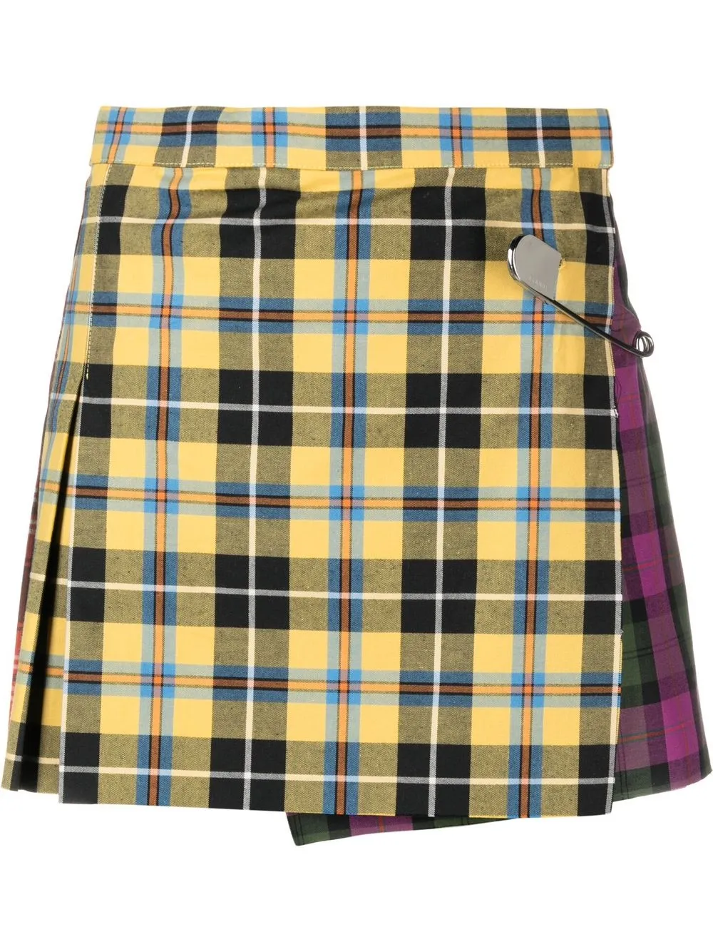 

Alanui tartan patchwork mini kilt skirt - Red