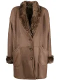 A.N.G.E.L.O. Vintage Cult 1980s faux-fur trimmed leather coat - Brown