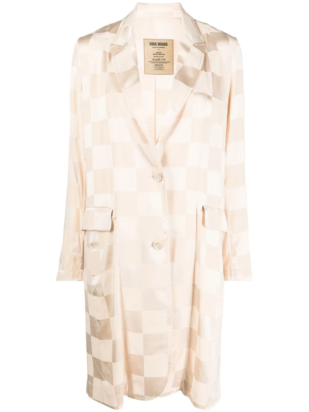 

Uma Wang checkerboard-print shirt jacket - Neutrals